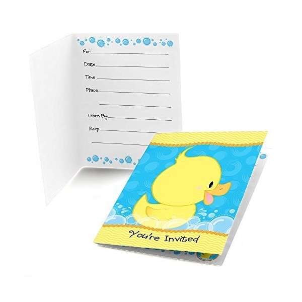 Ducky Duck Shower Birthday Invitations