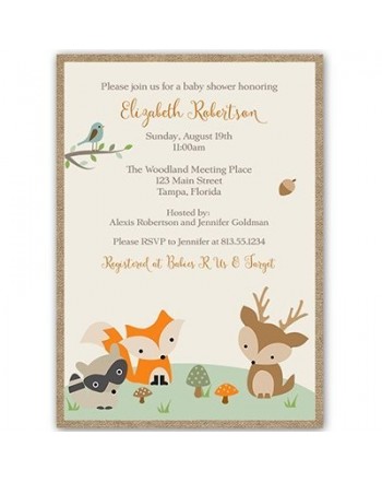 Animals Invitations Neutral Printed Envelopes