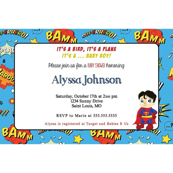 Customized Super Hero Shower Invitation