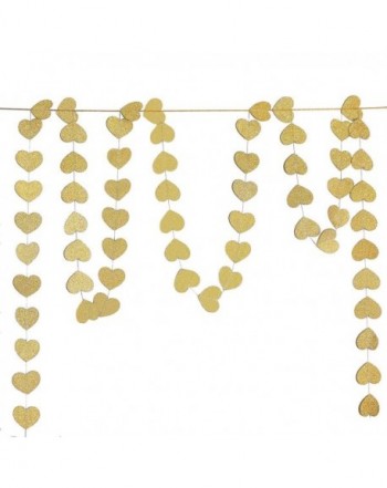 Glitter Paper Heart Garland Banner - Heart-shaped Hanging String ...