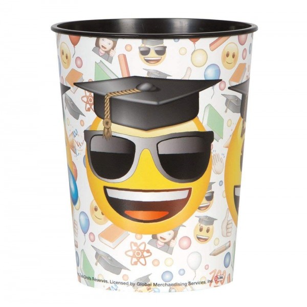 Emoji Graduation Plastic Cup multi colored