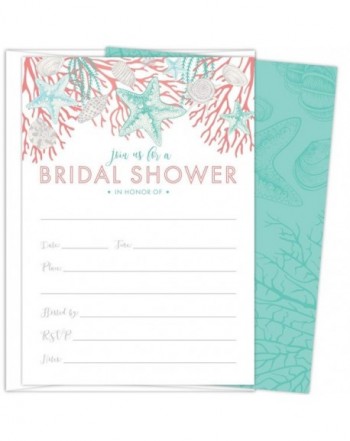 Bridal Invitations Envelopes Starfish Printed