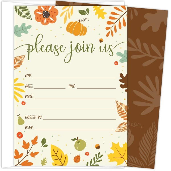 Koko Paper Co Invitations Thanksgiving