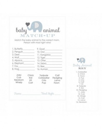 Elephant Shower Animal Match Cards