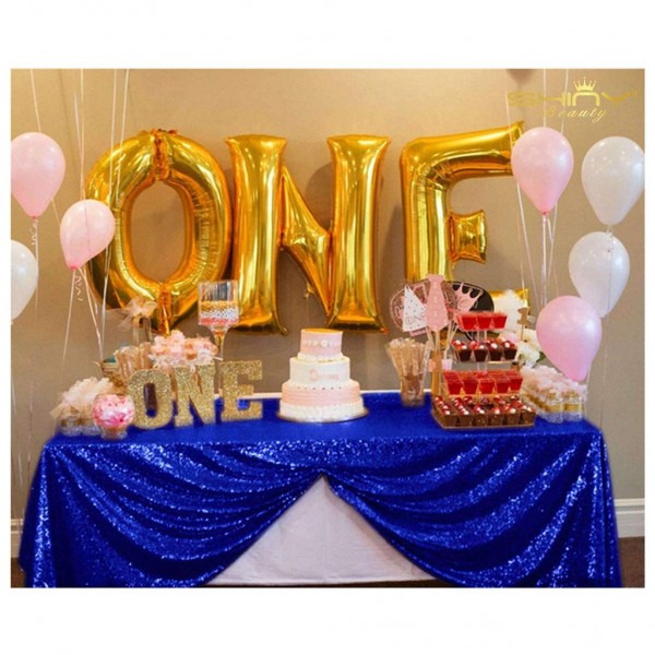 Royal Blue Tablecloth Sequin Decorations