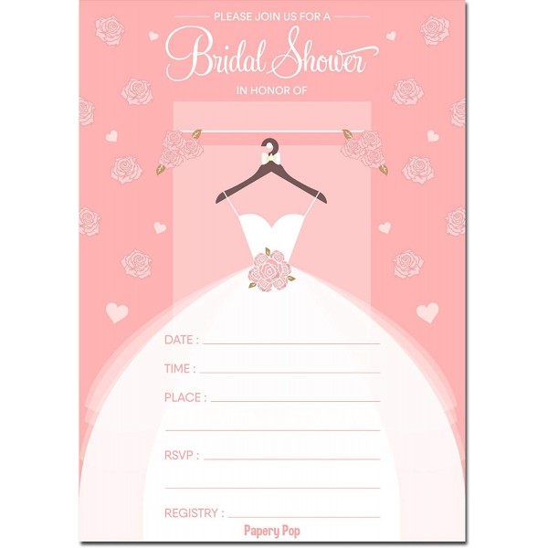Bridal Shower Invitations Envelopes Pack