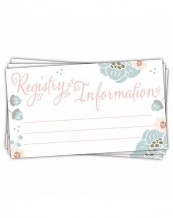 Charming Floral Shower Registry Cards