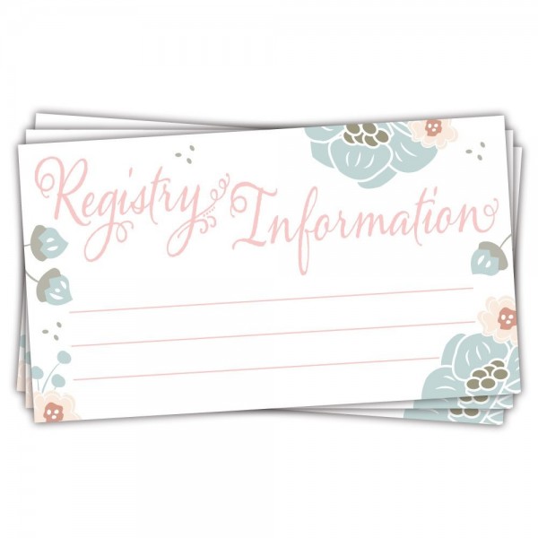 Charming Floral Shower Registry Cards