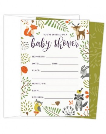 Woodland Invitations Animals Envelopes suitable