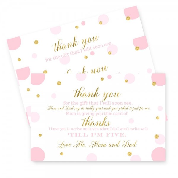 Pink Shower Postcard Thank Cards