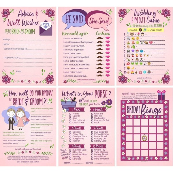 Bridal Shower Games Wedding double sided