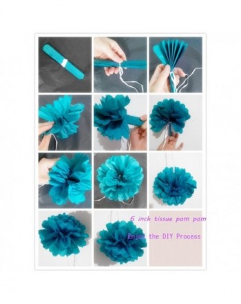 Big Size White Teal Grey Gold 10inch 8inch Tissue Paper Pom Pom Paper ...