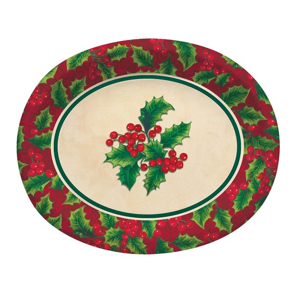 Boughs Holly Christmas Platters Banquet