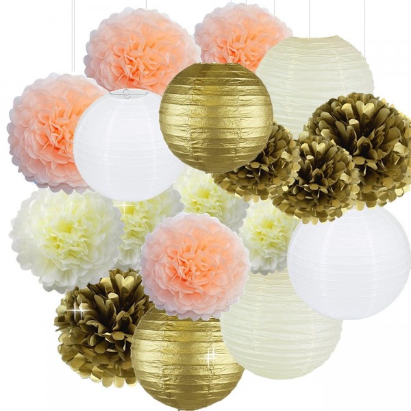 Flowers Lanterns Honeycomb Birthday Decorations