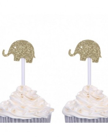 Giuffi Glitter Elephant Cupcake Toppers