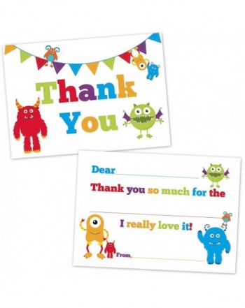 Cute Monster Fill Thank Cards