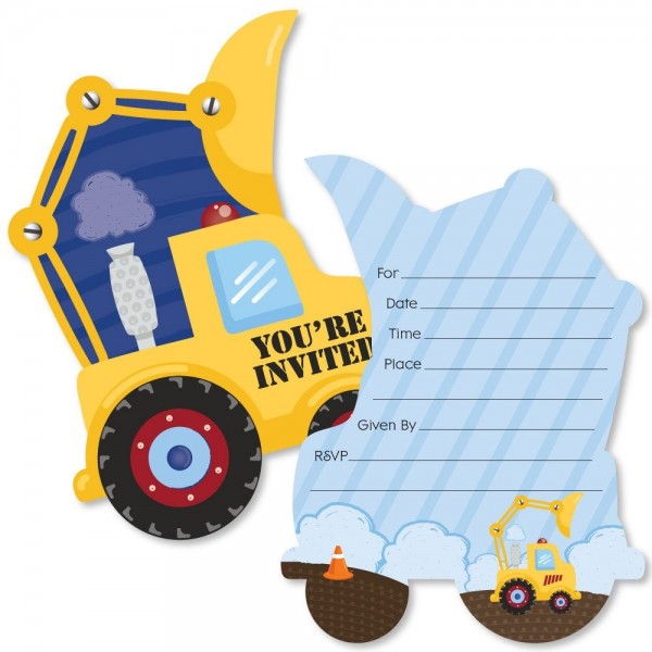 Construction Truck Fill Invitations Invitation