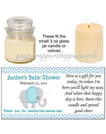 Personalized Elephant Shower Candle Labels