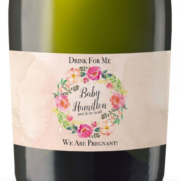Pregnancy Announcement Champagne Bottle Sticker