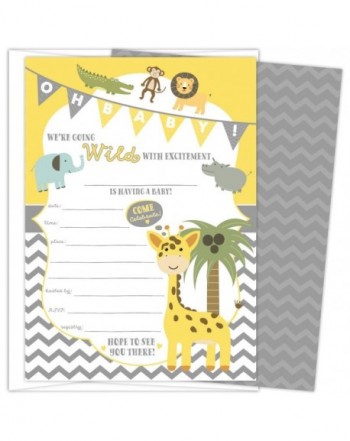 Shower Invitations Jungle Envelopes Printed