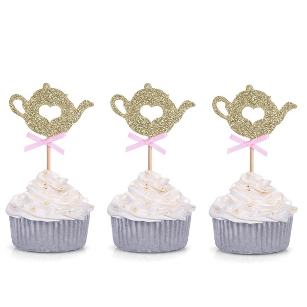 Giuffi Golden Glitter Cupcake Toppers