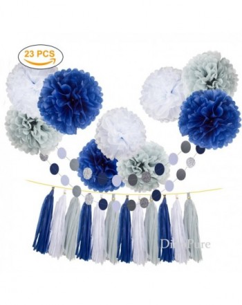 Decorations Graduation Bachelorette Celebrate Blue White Grey