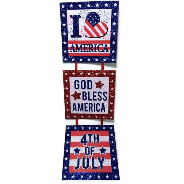 Patriotic Hanging Glitter Wall Decoration