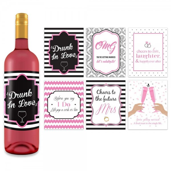 Bachelorette Wedding Wine Bottle Labels