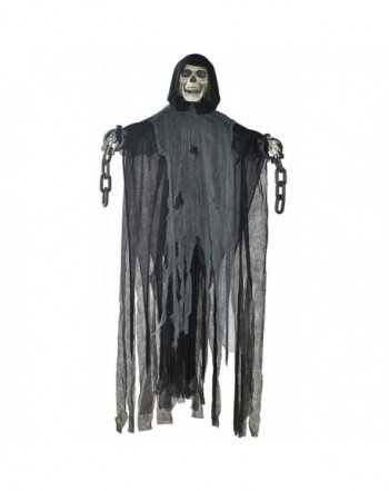 5 Ft. Animated Hanging Grim Reaper Skull with Shackles Chains Best ...