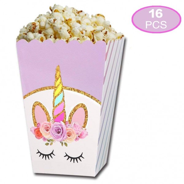 Set of 12 Gold Adult 100th Birthday Birthday Party Favor Popcorn Treat Boxes