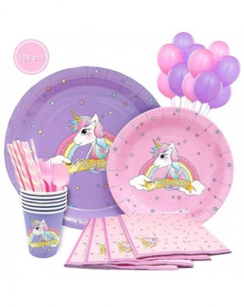 Purple Unicorn Party Supplies pieces