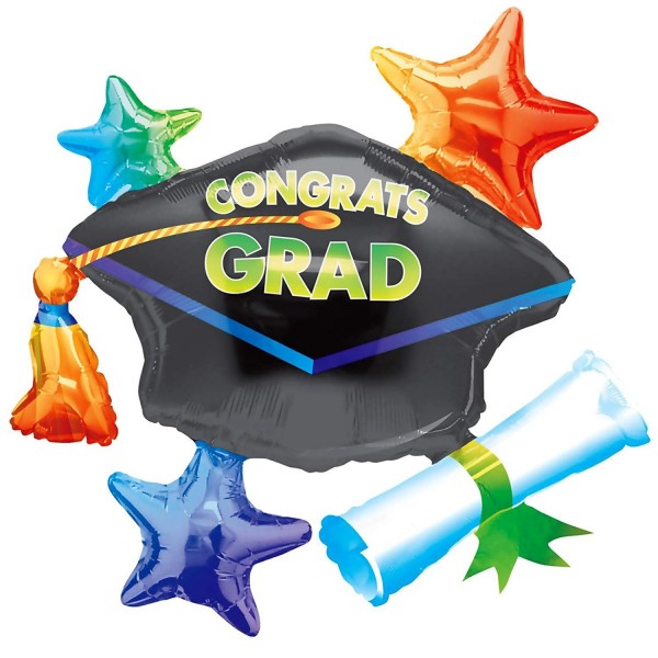 Congrats Grad Star Cluster Balloon