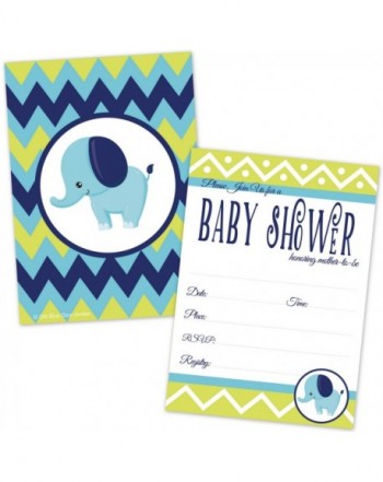 Elephant Baby Shower Invitations Boy