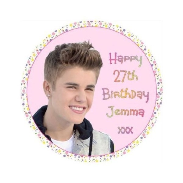 Justin Bieber PERSONALISED Birthday Topper