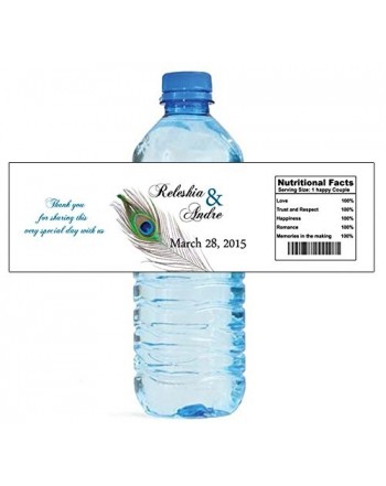 Peacock Wedding Bottle Labels Engagement