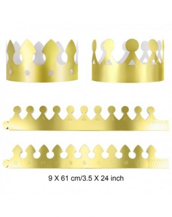 24 Pieces Golden King Crowns Gold Foil Paper Party Crown Hat Cap for ...