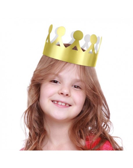 24 Pieces Golden King Crowns Gold Foil Paper Party Crown Hat Cap for ...