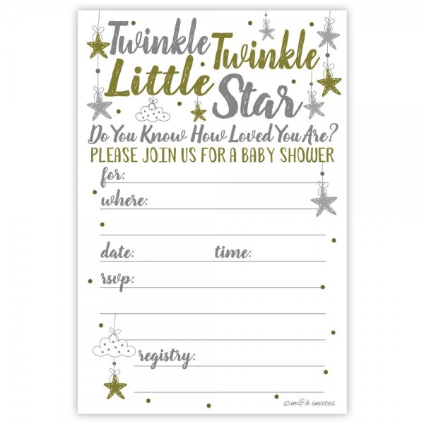 Twinkle Little Shower Invitations Envelopes