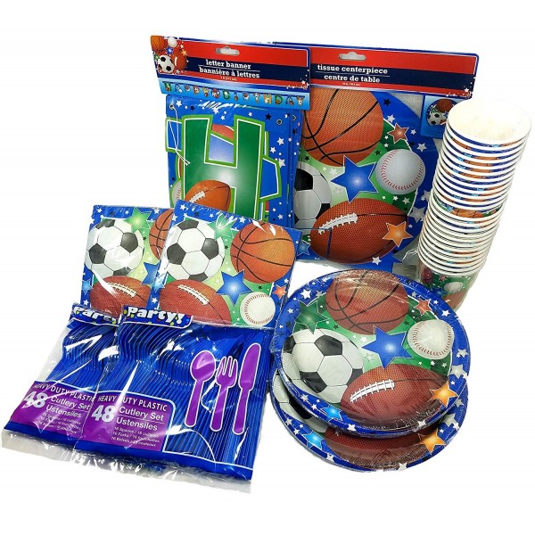 Sports Birthday Napkins Decorations plasticware