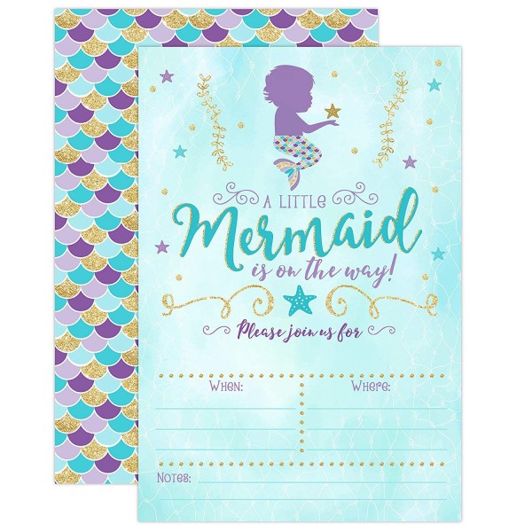 Mermaid Invitation Sprinkle Invitations Envelopes