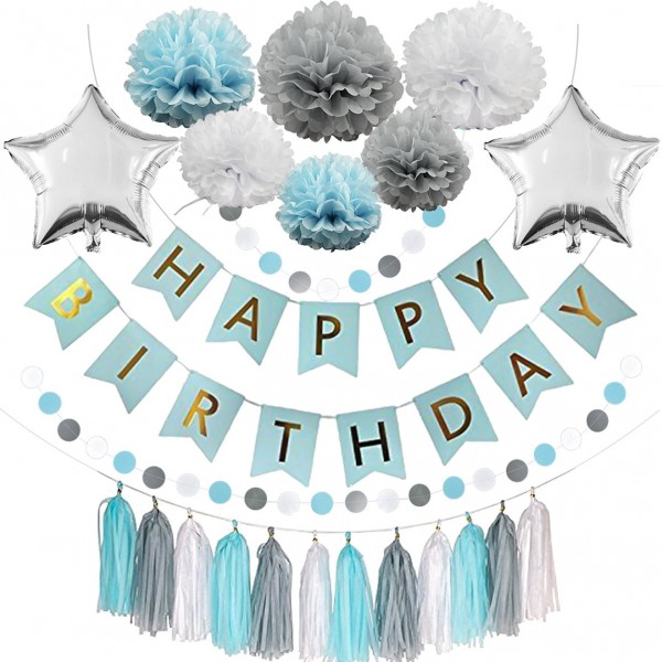 Blue Birthday Party Decorations Balloons