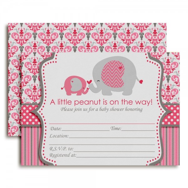 Elephant Shower Invitations Envelopes AmandaCreation