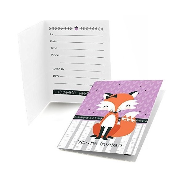 Miss Foxy Fox Birthday Invitations