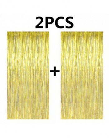 FECEDY Metallic Tinsel Fringe Curtains