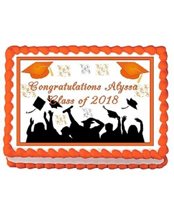 Graduation Orange Edible Frosting Cake