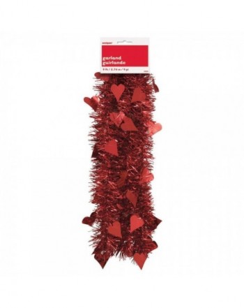 9ft Tinsel Valentines Heart Garland