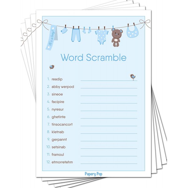 Baby Word Scramble Game Cards