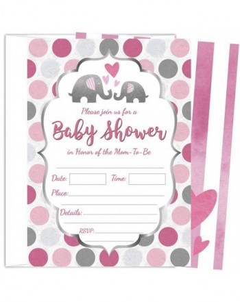 Pink Elephant Shower Invitations Envelopes