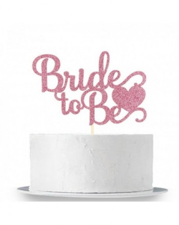 Pink Glitter Bride Cake Topper