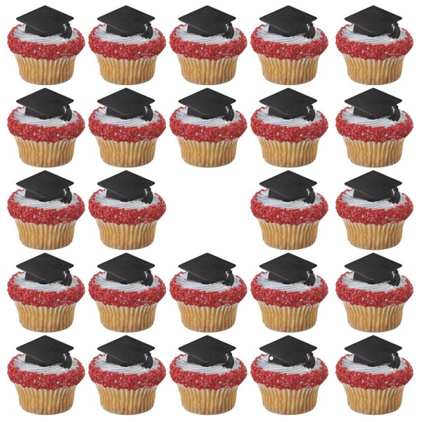Baker Black Graduation Cupcake Rings